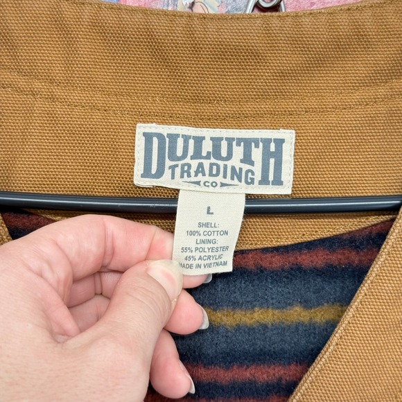 Duluth Trading‎ Co Flannel Lined Work Vest Men's Canvas Utility Outdoor Size L - Picture 3 of 8